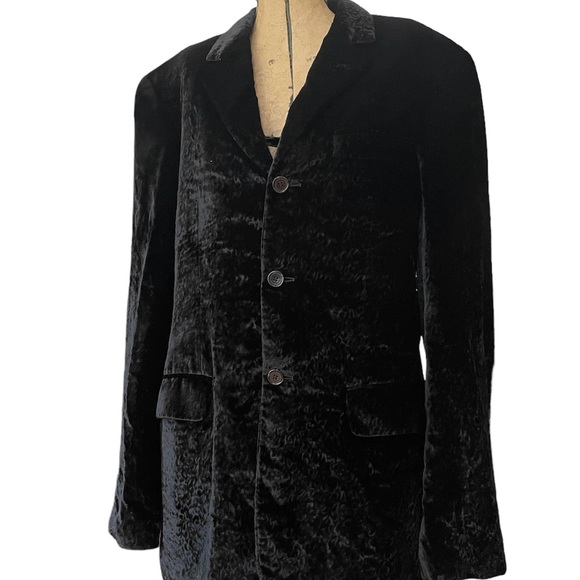 Vintage Versace Versus crushed velvet pattern men jacket suit - Picture 7 of 8